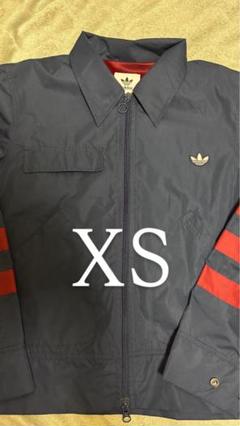 adidas ナイロンジャケット XS ネイビー/レッド