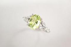 25/美品 Pt900 クリソベリル1.76ct ダイヤ計0.36 リング 指輪