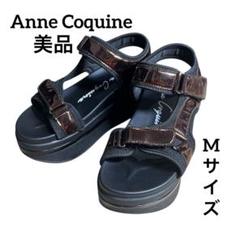 KO11-96］未使用品 Anne Coquine 厚底サンダル 黒 M