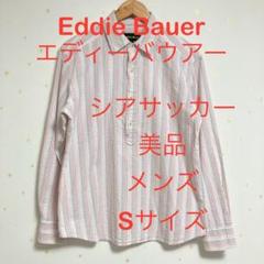 Eddie Bauer マルチストライプ シアサッカー 長袖シャツ 美品 Sのサムネイル