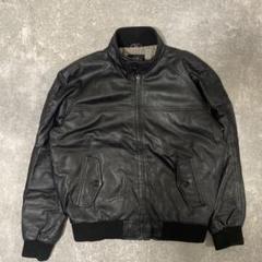 レザージャケット　vintage 短丈　ブルゾン　首元襟ボタン　アメカジ　90s