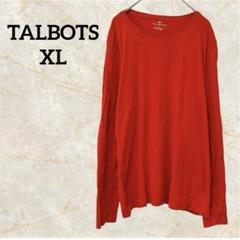 TALBOTS 【XL】100% Pima Cotton レッド長袖Tシャツ赤