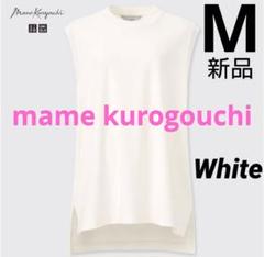 【M/白】マメクロゴウチ エアリズムコットンオーバーサイズT ノースリーブのサムネイル
