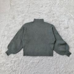 美品　clear ハイネックセーター　リブ　ボリュームスリーブ　ブルーグレーF