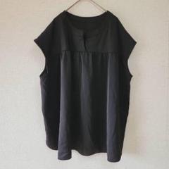ノースリーブカットソー（F）袖なしシャツブラウス/肌見せ/体型カバー/無地