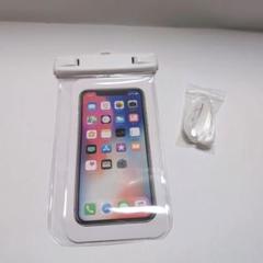 スマホ 防水ケース スマホ用 プール 海 首掛け 防塵 6.9インチ 黒 白