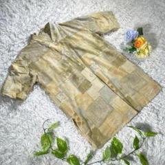【La bourage】ブラウス　『M』　総柄　チェック　半袖シャツ　日本製