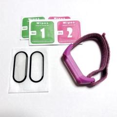 xiaomi smart band 7 交換ベルト 保護フィルム 2枚 ピンク