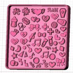 #0236シリコンモールド　デコパーツ　トレカケース　コンフェッティ　レンジ