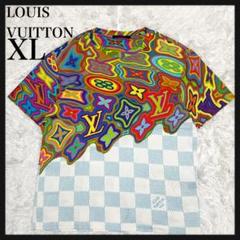 【希少 XLサイズ 】 ルイヴィトン プリンテッドダミエLV Tシャツ マルチ