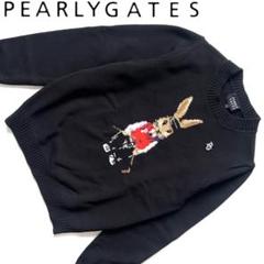 Pearly Gates パーリーゲイツ　ラビット　うさぎ　ニット　セーター　黒 パーリーゲイツ レディース ゴルフウェア 長袖セーター 秋 冬