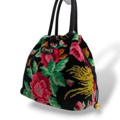 美品　FEILER　フェイラー　巾着　ハンドバッグ　ゴールド金具.