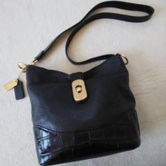 【美品】COACH ショルダーバッグ クロコ レザーバック