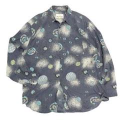 Trussardi 80s-90s space rayon shirt