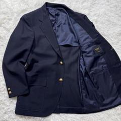 Kent 紺ブレ テーラードジャケット 金ボタン 金釦 ダブル 背抜き L