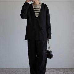 美品 gleam Bonjour Sagan ディープVネックフロントポケット★