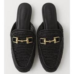 完売品♡ MOUSSY 手編みビットサンダル STRAW SLIP ON 黒