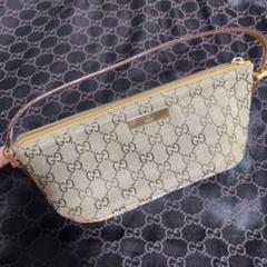 Gucci GGパターン ポーチ ベージュ/パープル グッチGG柄 ベージュ/パープル レディース GGキャンバス ポーチ