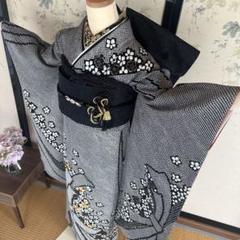 美品　総絞り　本絞り　孔雀　花刺繍　黒地　絞り　逸品　フルセット　振袖　振り袖 No.50 総絞り橙色金刺繍振袖 – 灯屋2オンラインショップ