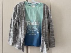 Tシャツ　カーディガン　セット　120㎝　グレー　ブルー系