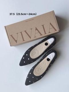 VIVAIA ポインテッドトゥ 超軽量 ニットパンプス BLK/WHT 35 Aria Walker] ポインテッドトゥ 超軽量 厚底 フラットシューズ