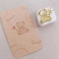 消しゴムはんこ　ハートステッキふわくまちゃんはんこのサムネイル
