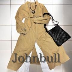 Johnbull 美品　スタンドカラーシャツワンピース　麻混　おしゃれ　リネン