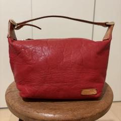 美品 ソメスサドル アクセサリーポーチ ハンドバッグ レザー 赤 レッド