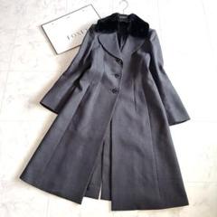 極美品✨フォクシー 定価32万 ジュエルグレー ファーロングコート ビジュー38 極美品✨フォクシー 定価32万 ジュエルグレー ファーロング