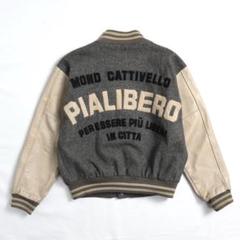 PIALBERO 80s 90s 袖レザー ワッペン メルトン スタジャン