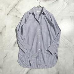 A16246 美品 ドゥーズィエムクラス ロンドンストライプシャツ 青