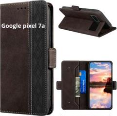 Google Pixel7a ケース 手帳型 財布型 スマホ ブラック ブラウン