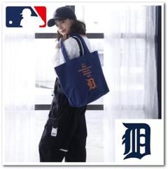 【新品】MLB キャンバストートバッグ ネイビー メンズのサムネイル