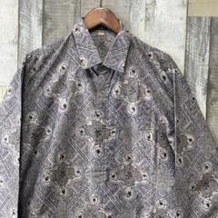 古着 old 和柄 総柄 シャツジャケット XL