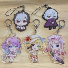 白猫　ラバーストラップ　ラバスト　白ねこ　レイン　ルカ　セット 白猫プロジェクト☆水着 アクリルキーホルダー☆ラバー