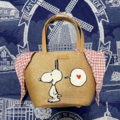 サマンサタバサ　デラックス　スヌーピーコラボ　カゴバッグ　タグ付き新品 サマンサタバサ デラックス スヌーピーコラボ カゴバッグ タグ