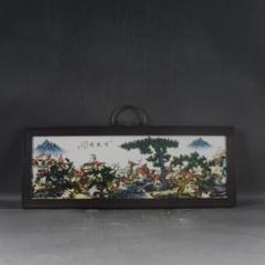 景徳鎮 パステル百鹿図陶板画 応接間 茶室 書斎 掛飾 装飾品