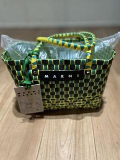 新品　MARNI ワンハンドル　カゴバッグ ⭐極美品⭐MARNI ワンハンドル かごバッグブルー×ブラック