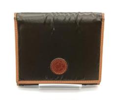 極美品　ハンティングワールド 三つ折り財布 レザー キャンバス 極美品〉HUNTINGWORLD ハンティングワールド 財布 三つ折り