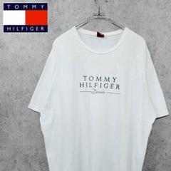 90s トミー ヒルフィガー ビッグロゴ 希少 Tシャツ ホワイト XL 古着