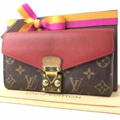 【美品】ルイヴィトン ポルトフォイユ パラス 赤 モノグラム 長財布 レア 男女