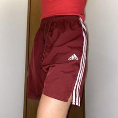 adidas アディダス 赤ハーフパンツ レディース ジャージ XLサイズ