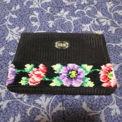 FEILER フラワー刺繍 ポーチ