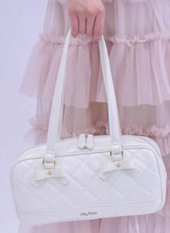 アクシーズファム風♥ボストンバッグ 花柄ブローチ付き フリル