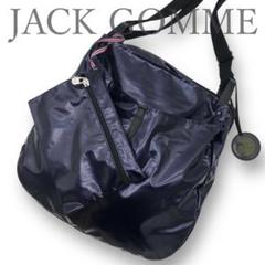 希少　美品　ジャックゴム　ショルダーバッグ　ポーチ付き　光沢　撥水　ネイビー