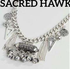 SACRED HAWK じゃらじゃら極太シルバーチェーンネックレス ユニセックス