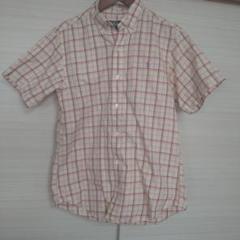 160●Polo by Ralph Lauren 半袖シャツ チェック柄 ピンク