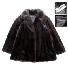 【美品 最高級◎】サガミンク ハーフコート リアルファー 女優襟 着丈70 L 美品 最高級◎】サガミンク ハーフコート リアルファー 女優襟