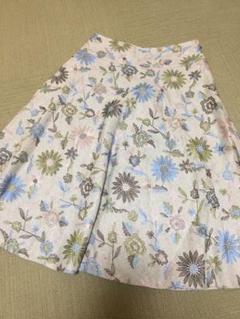 未使用 リネン刺繍スカート