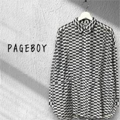 PAGEBOY ページボーイ シアー 長袖 ブラウス 白 黒